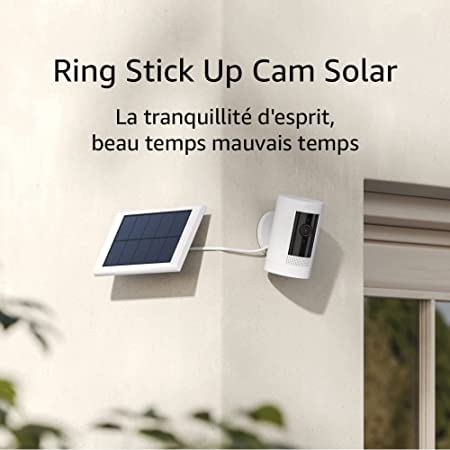 Ring Stick Up Cam Solar HD security camera with two-way talk, Works with Alexa | 2-pack, White