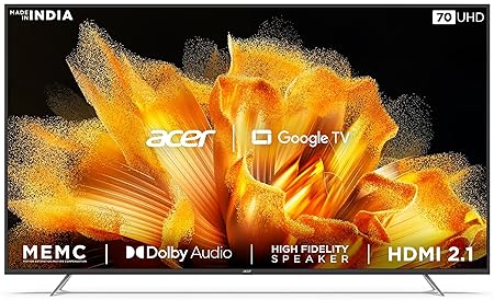 Acer 178 cm (70 inches) XL Series 4K Ultra HD Smart LED Google TV AR70GR2851UD (2023 Model) (Black)