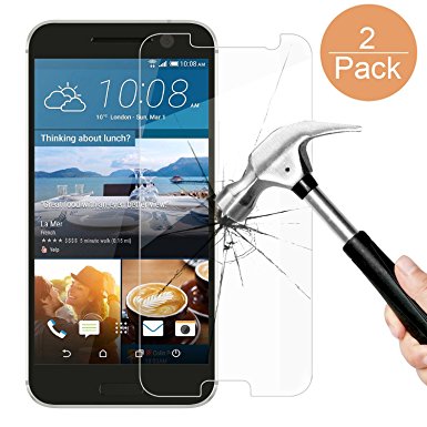 HTC 10 Screen Protector (One 10,M10), Getron® Tempered Glass Screen Protector with Premium HD Clear Film with Lifetime Warranty / Ultra High Definition Invisible & Anti-Bubble Crystal Shield (2 Pack)