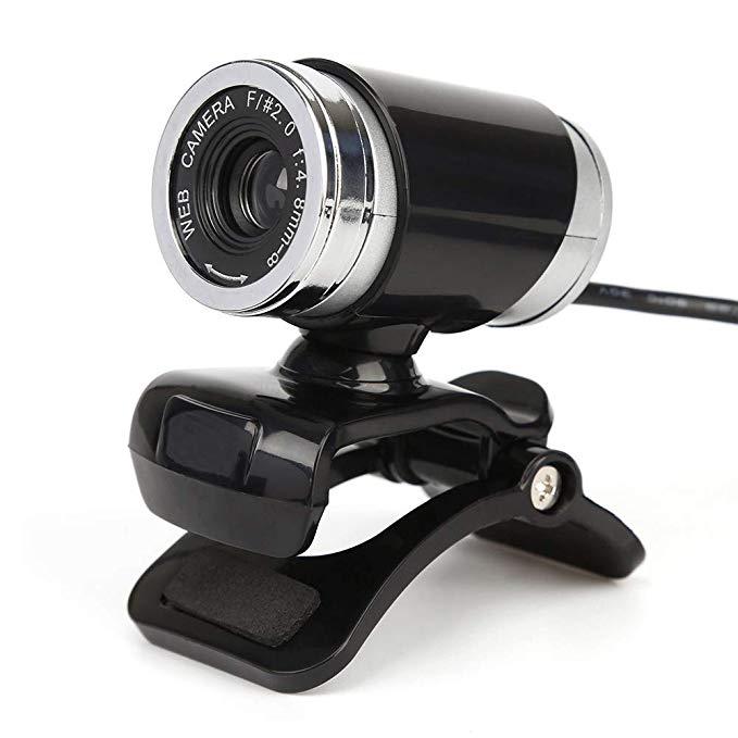 Cimkiz USB Webcam, HD with Built-in MIC PC Web Cam for Facebook YouTube Instagram Video Live Clip-on Plug and Play Skype Camera for Computer Laptop MAC (Black & Silver)