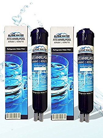 (Set of 2) ALPINE WATER Refrigerator Water Filter Replacement Compatible to WHIRLPOOL 4396841, 4396710, 4396711B, 4396842, 4396842B