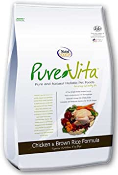 Pure Vita Dry Dog Food - Chicken & Brown Rice - 15 Lbs