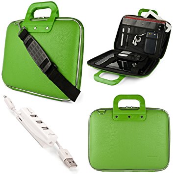 SumacLife Cady Briefcase Messenger Bag for HP ZBook 15.6 inch Mobile Workstation Laptops with 3 Port USB Hub (Green)