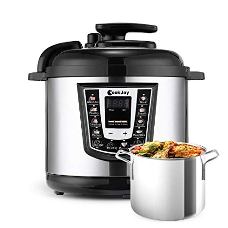 Multifunction Electric Pressure Cooker 6 Litre 8-in-1 Programmable Multi-Cooker with Stainless Steel Inner Pot