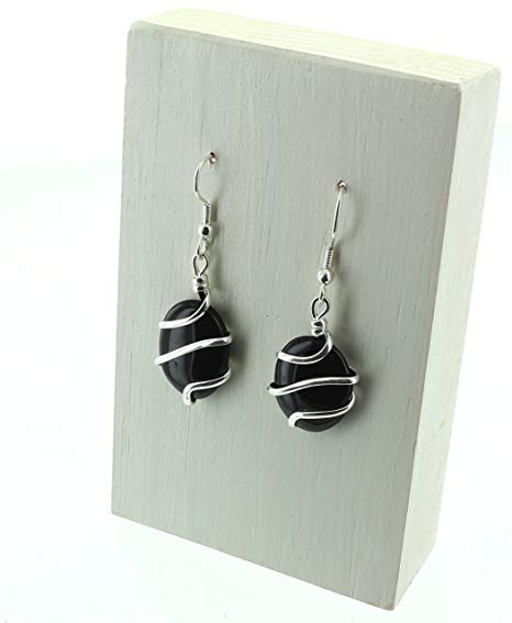 Black Obsidian Earring Spiritual and Healing Work Stone Excellente Crystal