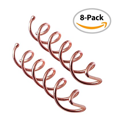 Spiral Bobby Hair Pins / Twist Screw Hair Pins / NON-SCRATCH ROUNDED TIPS / 8 Pack / Rose Gold for Red Hair