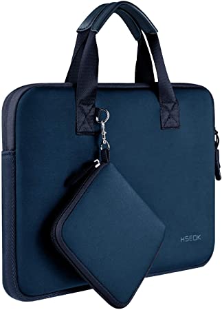 Laptop Sleeve 13 13.3 13.5 Inch Case for MacBook Air Pro 13"-13.3", Surface Laptop 13.5", Water Repellent Elastic Neoprene Notebooks Hand Bag with Handle and Small Case, Blue