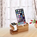 Apple Watch Stand Aibocn iWatch Bamboo Wood Charging Stand Bracket Docking Station Cradle Holder for Apple Watch 38mm and 42mm 2015 and iPhone 6S 6 Plus 5S 5C 5 4S