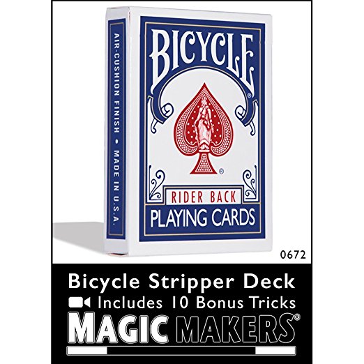 Bicycle Stripper Deck Blue With 10 Bonus Tricks