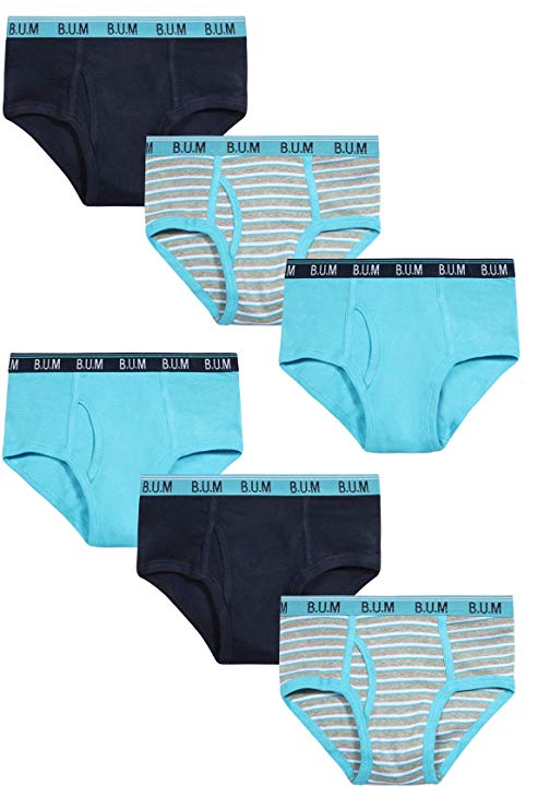 B.U.M. Equipment Boys 6 Pack Solid Underwear Briefs