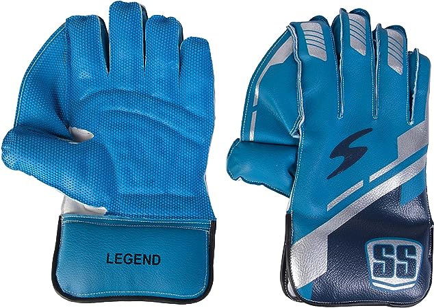 SS Legend Premium Cricket Wicket Keeping Gloves ' Mens Size, (Red, Blue, Silver, Black Color Options)