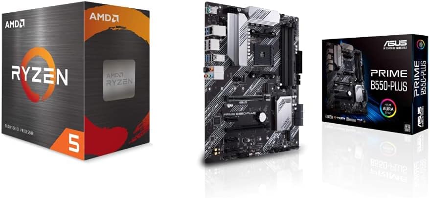 AMD Ryzen 5 5600X 6-core, 12-Thread Unlocked Desktop Processor & ASUS Prime B550-PLUS AMD AM4 Zen 3 Ryzen 5000 & 3rd Gen Ryzen ATX Motherboard