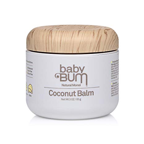Baby Bum Natural Monoi Coconut Balm- 100% Natural Coconut Oil - Sensitive Skin Safe - Travel Size - 3 oz