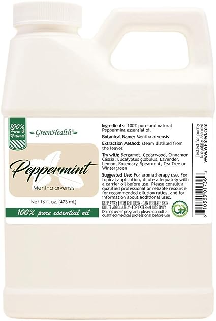 Peppermint 100% Pure Therapeutic Grade Essential Oil-16 fl oz, Perfect For Aromatherapy Diffusers, Candle Making, Soap Making