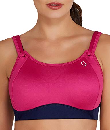 Brooks Fiona Wire-Free Sports Bra, 30C, Bloom Navy