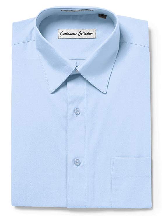Gentlemens Collection Mens Short Sleeve Classic & Slim Fit Easy Care Dress Shirt - Colors