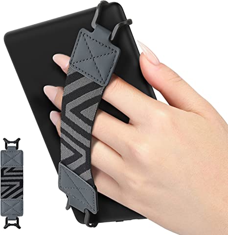 MoKo Security Hand-Strap for 6-8" Kindle eReaders Fire Tablet - Kindle/Kobo/Voyaga/Lenovo/Sony Kindle E-Book Tablet, High-Elasticity Versatile Hand Strap Lightweight Finger Grip Holder, Space Gray