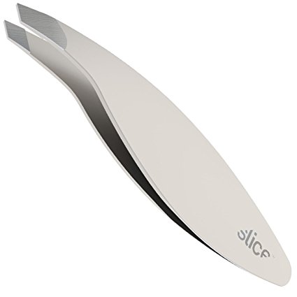 Slice 10458 Combo Tip Tweezer, Slanted & Pointed, Extra Wide Grip, For Fine Hair & Eyebrow Design, Stainless Steel