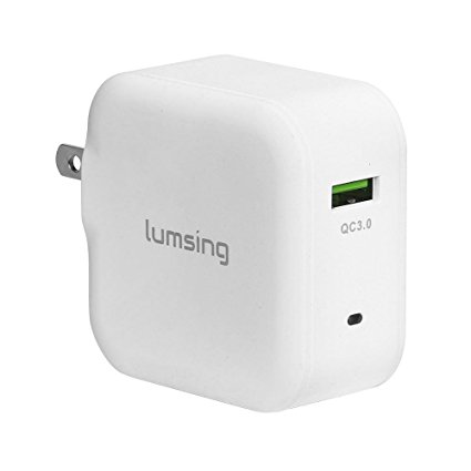 Quick Charge 3.0, Lumsing 18W QC3.0 USB Wall Charger (Quick Charge 2.0 Compatible) for Galaxy S7/S6/Edge/Plus, Note 5/4, LG G4, HTC One A9/M9, Nexus 6, iPhone, iPad and More(White)