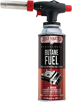 Chef Master Premium Butane Torch, 90022, Chef’s Kitchen Torch, Fits 8oz Butane Can, Adjustable Flame Knob