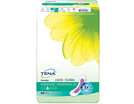 TENA Incontinence Pads for Women, Moderate, Long, 60 Count