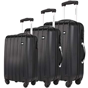 Nasher Miles Zurich Collection ABS Set of 3 Black Hard Sided Luggage Sets