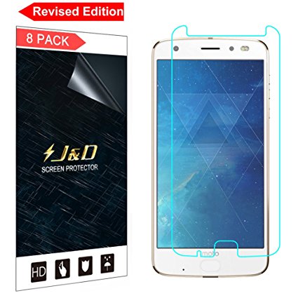 [Revised Edition] [8-Pack] Moto Z2 Force/Moto Z2 Force Edition Screen Protector, J&D Premium HD Clear Film Shield Screen Protector for Motorola Moto Z2 Force, Motorola Moto Z2 Force Edition