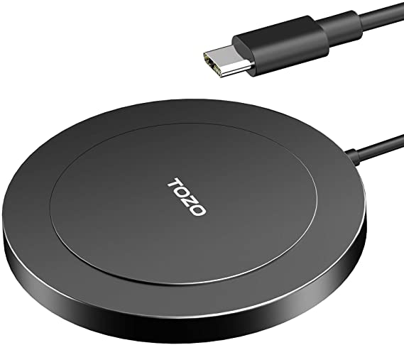 TOZO W6 Wireless Charger Fast Charging Pad Thin and Built-in Magnets Compatible for iPhone 12/12 Mini/ 12 Pro/ 12 Pro Max Black NO AC Adapter