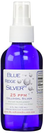 SALE 40% OFF!! - Blue Ridge Silver 25 ppm, 4 oz Fine Mist Colloidal Silver Spray