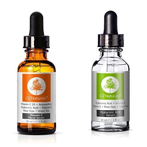 OZ Naturals Vitamin C Serum and Hyaluronic Acid Skin Serum Duo Set