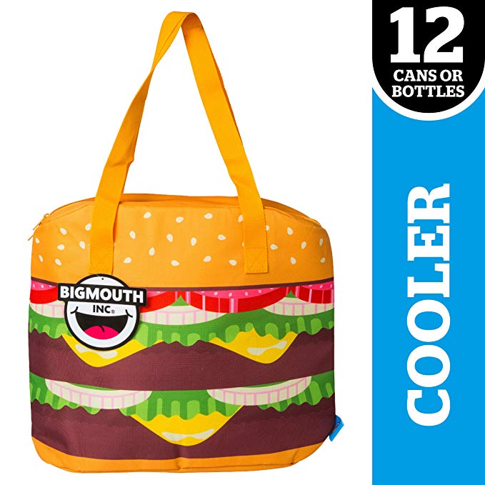 BigMouth Inc Beverage Cooler Bag, Easy Carry Drink Holder (Cheeseburger)