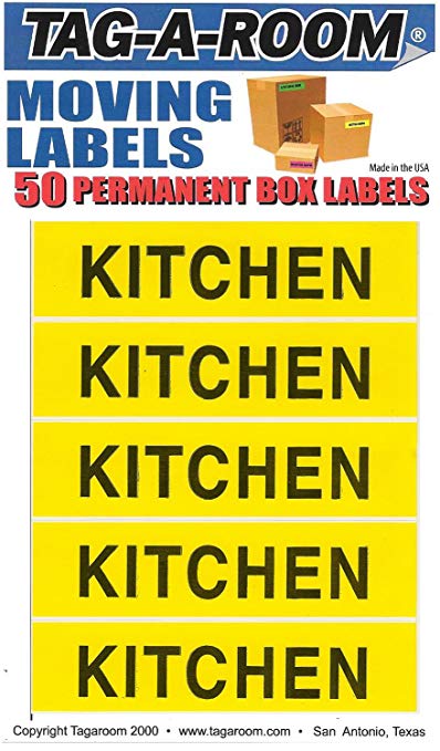 Tag-A-Room Color Coded Home Moving Box Labels Stickers(Kitchen)