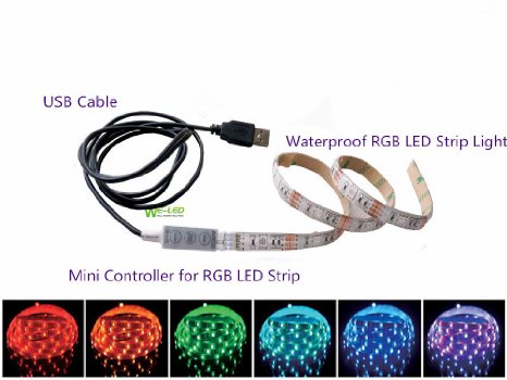 Multi-colour RGB 50cm 19.7in LED Strip Light LED TV Background Lighting Kit With USB Cable Gerneric RU50