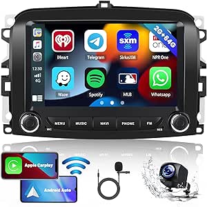 2G 64G Android 13 Autoradio per Fiat 500L 2013-2019 con Wireless Apple Carplay Android Auto 7 Pollici Schermo Bluetooth Autoradio Touch Display Radio Supporta GPS WiFi FM RDS Telecamera Posteriore