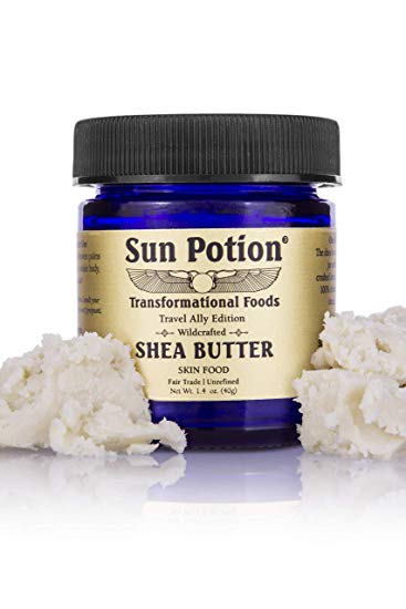 Unrefined Shea Butter by Sun Potion - Dry Skin Nourishing, Moisturizing and Healing - African, Raw, Pure - Healthy Skin and Hair, Eczema and Stretch Mark Relief - DIY Body Butter Lotions - 40g
