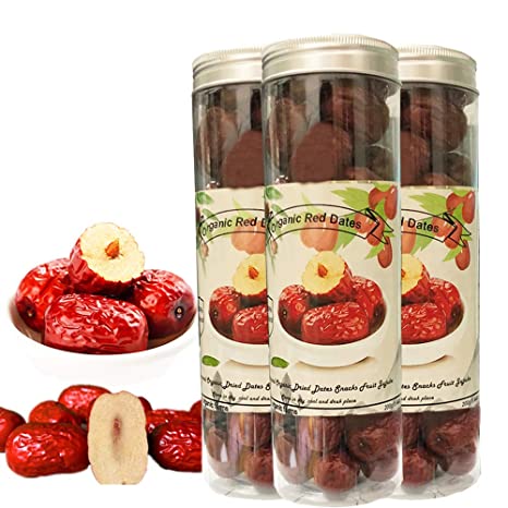 Organic Red Jujube Dates, Chinese Dried Red Date (260g/9.17 Oz) Fresh Harvest Dates Jujube Hong Zao Chinese Superfoods Dates Fruit Herbal Tea