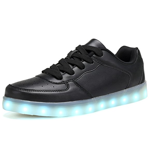 COODO Men Women Kids LED Shoes 7-Color-Lights USB Charging Light up Sneakers