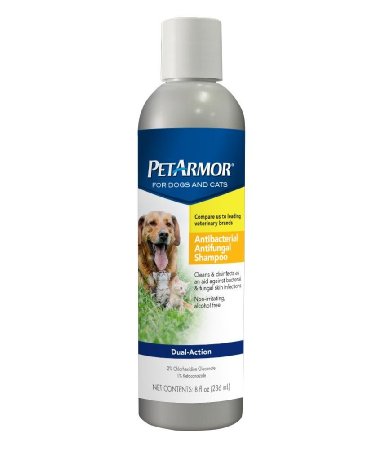 PetArmor Antibacterial Antifungal Shampoo for Dogs ampCats8 oz