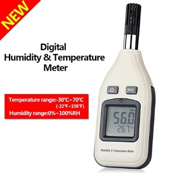 Humidity and Temperature Meter Monitor,GoerTek Digital Psychrometer Hand-held Thermometer Hygrometer for Indoor and Outdoor with Min/Max
