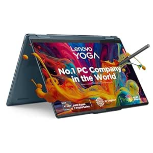 Lenovo Yoga 7 AMD Ryzen 7 7735U 14"(35.5cm) WUXGA-OLED 2-in-1 400Nits Laptop (16GB/1TB SSD/Win 11/Office 2021/Backlit KB/Digital Pen/1Yr Warranty/Alexa/3 mon. Game Pass/Tidal Teal/1.49Kg), 82YM0075IN