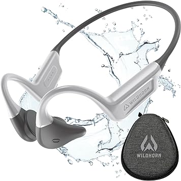 Wildhorn Crank Sport Bone Conduction Headphones Bluetooth 5.4, IPX7 Waterproof Open Ear Headphones, Fast Charge, 2500 Songs Storage Capacity