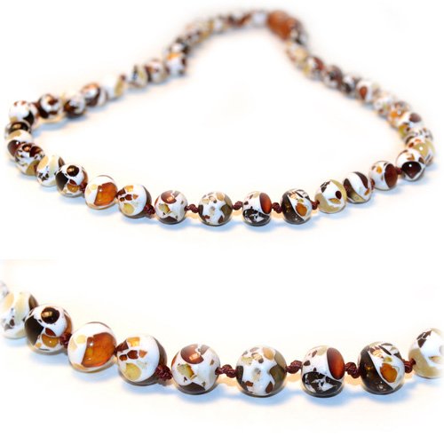 The Art of Cure Original Premium Baltic Amber Teething Necklace (Mosaic) - 12.5 inches