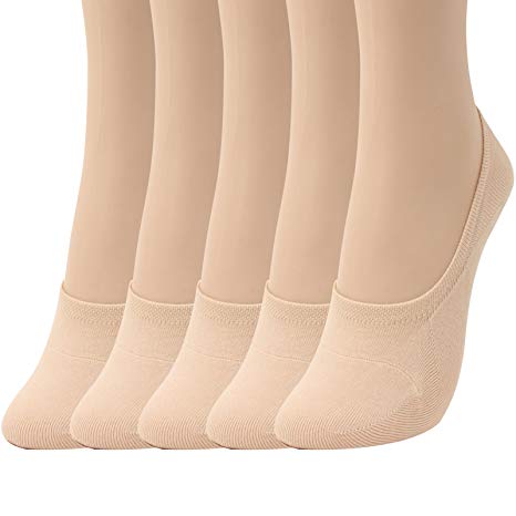 WOW FOOT Women 3 To 8 Pack Thin No Show Socks Low Cut Liner Cotton Non Slip Flat Boat Line