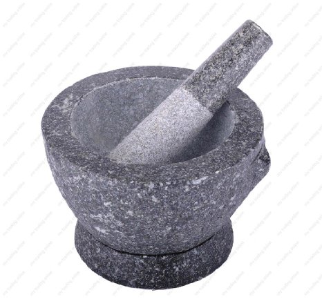 Stone Granite Mortar and Pestle 8 In 3 Cup Capacity