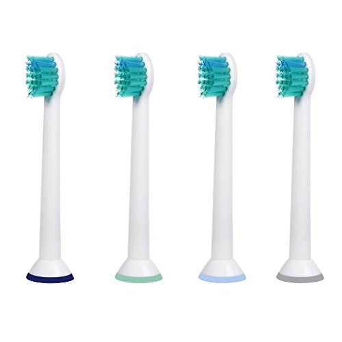 4-pack Sonic Replacement Toothbrush Heads for Philips Sonicare ProResults HX6024 COMPACT, fits DiamondClean, Flexcare Series, HealthyWhite, Plaque Control, Gum Health, PowerUp, EasyClean, HydroClean