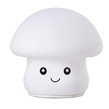 Uonlytech Kids Night Light Silicone Mushrooms Shaped Touch Control LED Lamp Battery Powered Baby Nursery Lamp with Battery for Kids Baby Children Bedroom (Random Pattern)