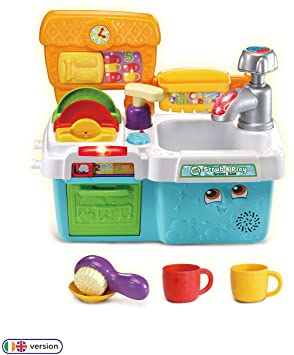 LeapFrog Scrub & Play Toy Sink Toy, Play Kitchen Accessories for Pretend Play with Shape Sorting, Counting and Colours, Toddler Toys for Boys & Girls 2, 3, 4, 5 Year Olds