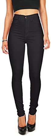 Vibrant Pink Ice Women's Juniors High Waist Fitted Skinny Jeans