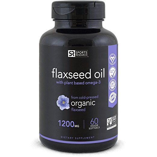 Premium Vegan Flaxseed Oil (1200mg) with Omega's 3,6 & 9 | Promotes Cardiovascular Health, Immune Support & Health Hair   Skin | Vegan Certified & Non-GMO Project Verified ~ 180 Veggie-Softgels