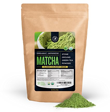 Jade Leaf - Organic Japanese Matcha Green Tea Powder, Culinary Grade (For Blending & Baking) - [1lb Bulk Size]